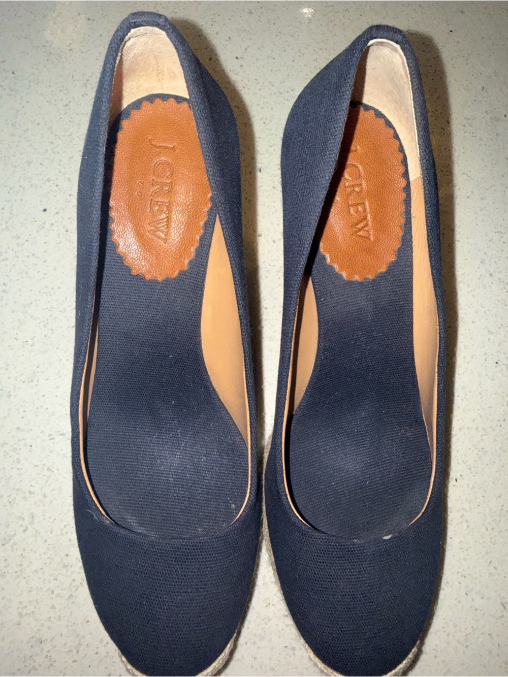 J. Crew Navy Canvas Seville Espadrille Pumps - Picture 8 of 14